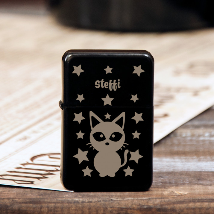 Katze - Feuerzeug mit Gravur